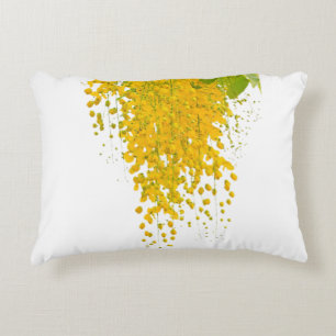 Golden Elegance Sunlit Cascade Hanging Gold Bloomi Decorative Cushion