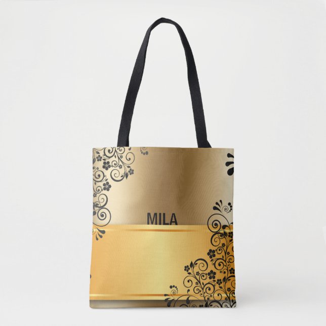 Golden elegance tote bag (Front)