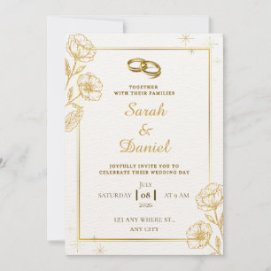 Golden Elegance Wedding Invitation