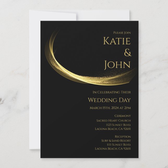 Golden Elegance-Wedding- Invitation (Front)