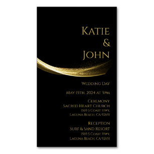 Golden Elegance-Wedding Save our Date Magnetic Business Card