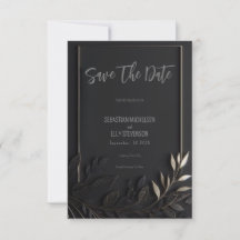 Golden Elegance Wedding Save The Date Card