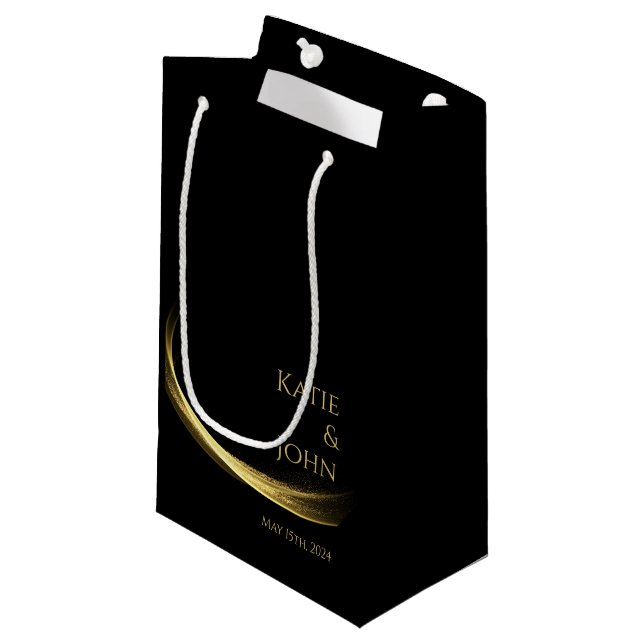 Golden Elegance-Wedding- Small Gift Bag (Front Angled)