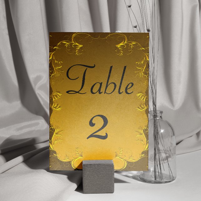 Golden Elegance Wedding Table Number (Creator Uploaded)