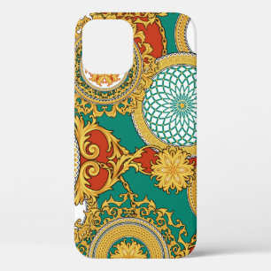Golden Elegant Arabesque Background iPhone 12 Case