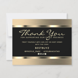 Golden elegant luxury thank you card