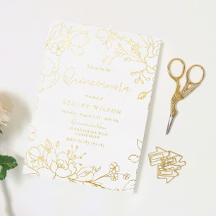 Golden Elegant White Modern Quinceanera Real Gold