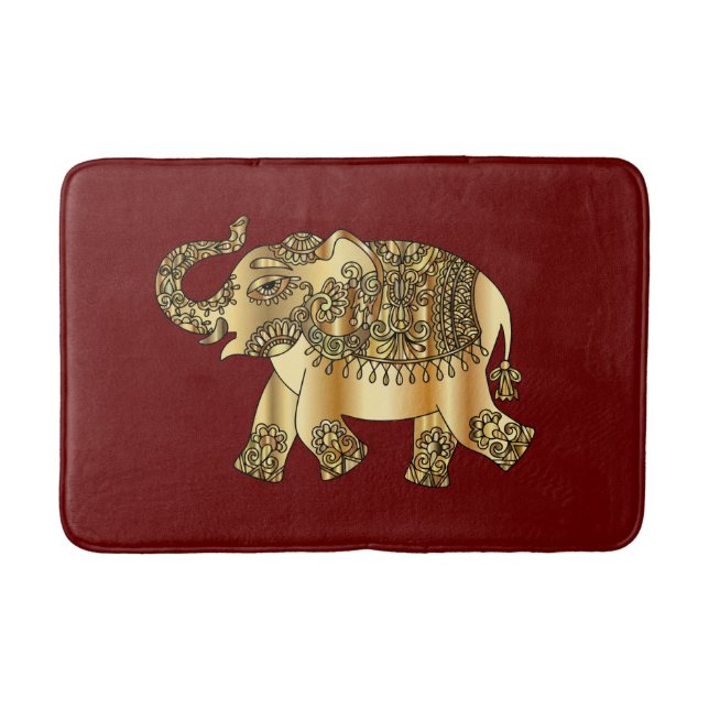Golden elephant bath mat (Front)