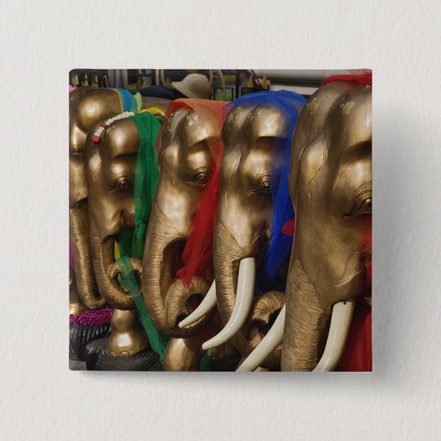 Golden Elephants 15 Cm Square Badge (Front)