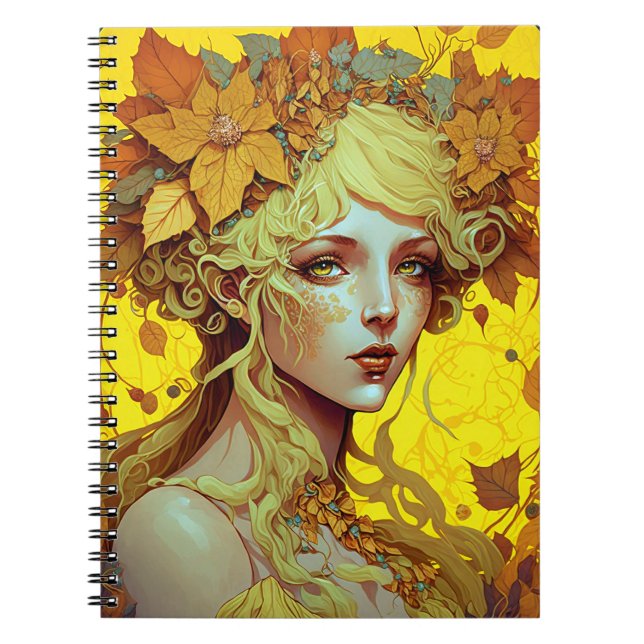 Golden Elf Fairy Fae Fantasy Art Notebook (Front)