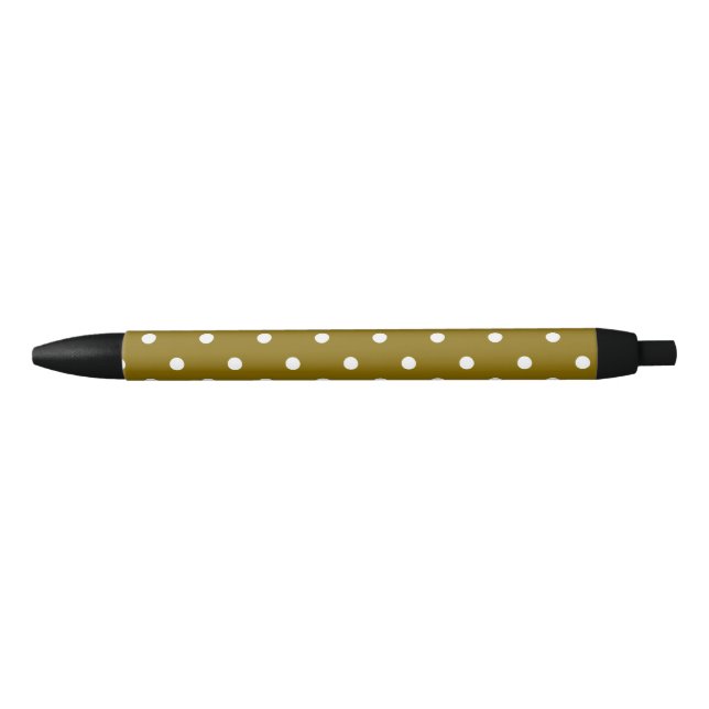 Golden Elm Polka Dots Black Ink Pen (Front)