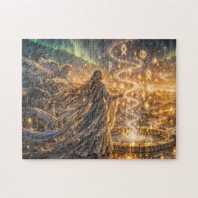 Golden Elven Fantasy Light Impressionist Fantasy Jigsaw Puzzle (Horizontal)