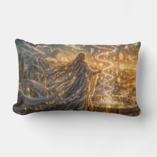 Golden Elven Fantasy Light – Impressionist Fantasy Lumbar Cushion