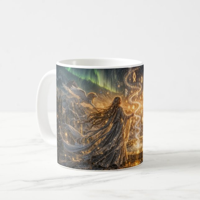 Golden Elven Fantasy Light Mug Impressionist Fan (Front Left)