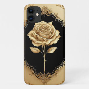 Golden Embellished Rose Decoration iPhone 11 Case