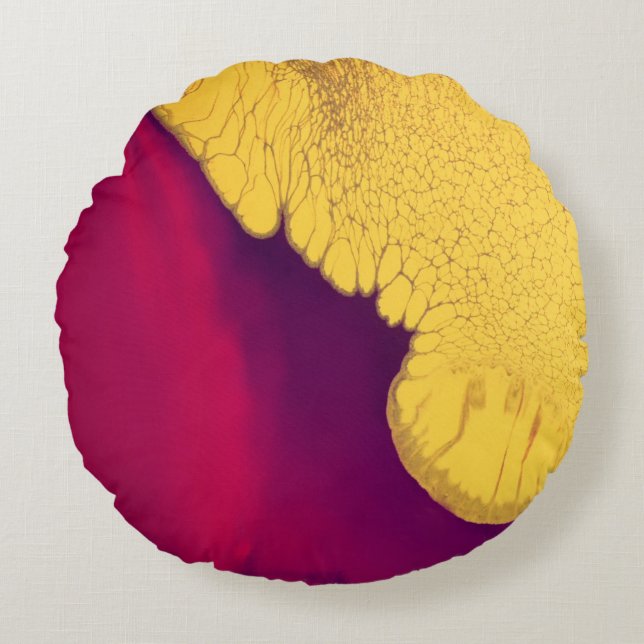 Golden Ember Abstract Round Cushion (Front)