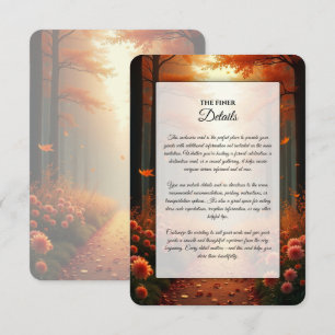 Golden Ember Autumn Woodland Stroll Wedding Enclosure Card