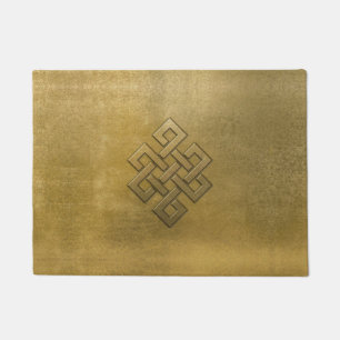 Golden Embossed Endless Knot Doormat