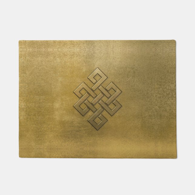 Golden Embossed Endless Knot Doormat (Front)