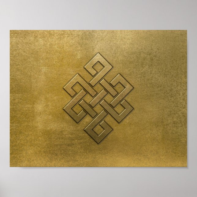 Golden Embossed Endless Knot Poster (Front)