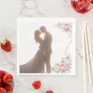 Golden Embrace at Sunset - Romantic Napkin