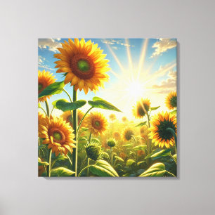 Golden Embrace Sunflower Canvas Print
