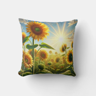 Golden Embrace Sunflower Cushion