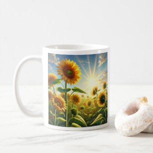 Golden Embrace Sunflower Customisable Coffee Mug