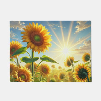 Golden Embrace Sunflower  Doormat