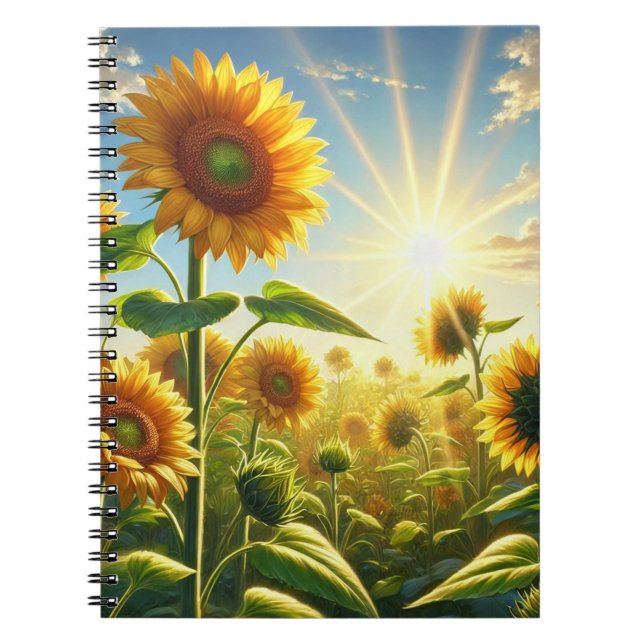 Golden Embrace Sunflower  Notebook (Front)