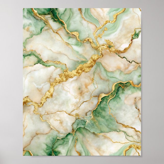 Golden Emerald Marble Poster (Front)