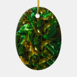 Golden Emerald Oval Ornament