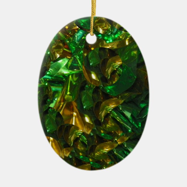 Golden Emerald Oval Ornament (Front)