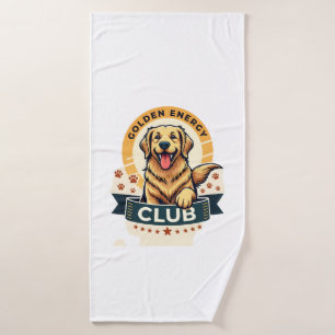 Golden Energy Club Golden Retriever Vintage Dog Lo Bath Towel
