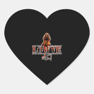 Golden English Cocker Spaniel Cute Dog Valentine's Heart Sticker