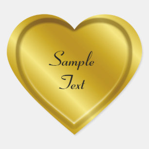 Golden Engraved Heart Sticker