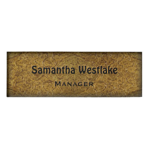 Golden "Engraved Look" Name Tag