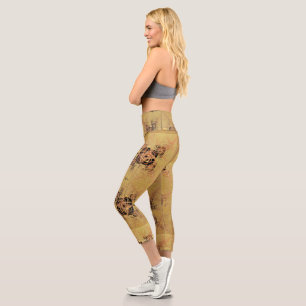 Golden Entanglement Capri Leggings