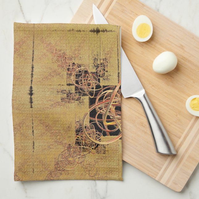 Golden Entanglement  Tea Towel (Quarter Fold)
