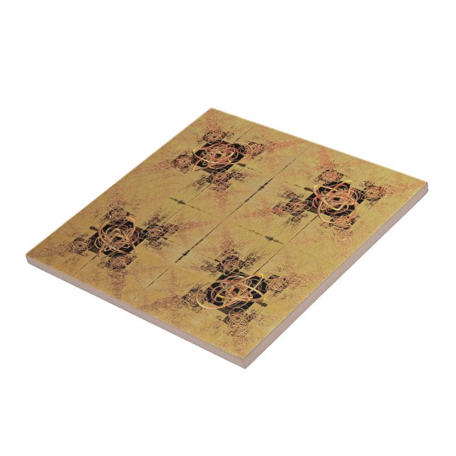 Golden Entanglements Ceramic Tile (Side)