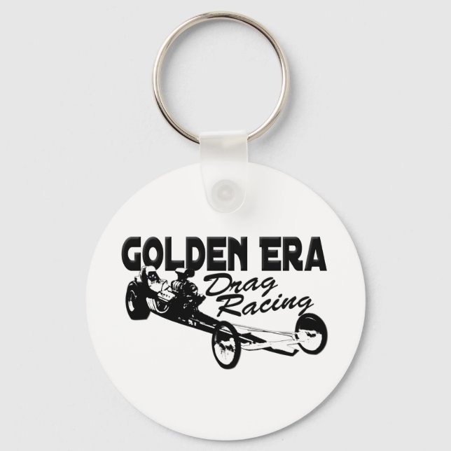 Golden Era Drag Racing Slingshot Dragster Key Ring (Front)