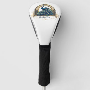 Golden Era Logo with Elegant Peacock Design Golf Head Cover
