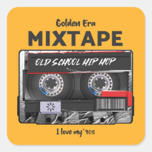 Golden Era Mixtape 90's Old School Hip-Hop Vibes Square Sticker