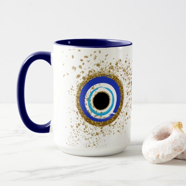 Golden Evil Eye mug (With Donut)