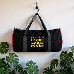 Golden Expression of Affection for a Brave Fireman Duffle Bag