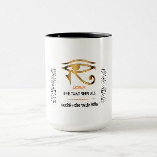 Golden Eye of Horus design in English & Italian Mug