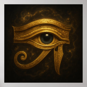 Golden Eye of Horus Egyptian Poster