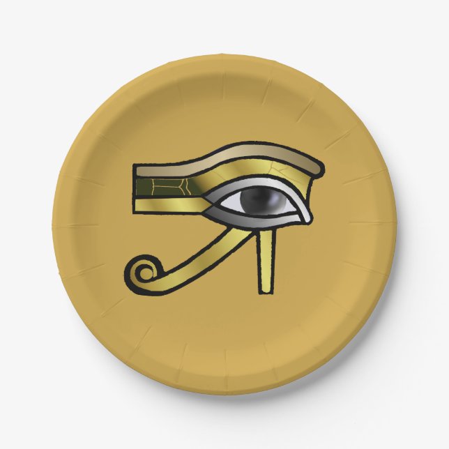 Golden Eye of Horus Paper Plate (Front)