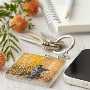 Golden eye on a golden lake key ring