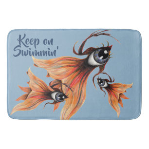 Golden Eye Surreal Goldfish Fantasy Art Any Colour Bath Mat